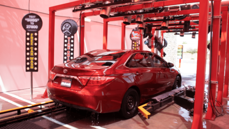 Car going through the dryers