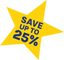 Save up to 25 percent
